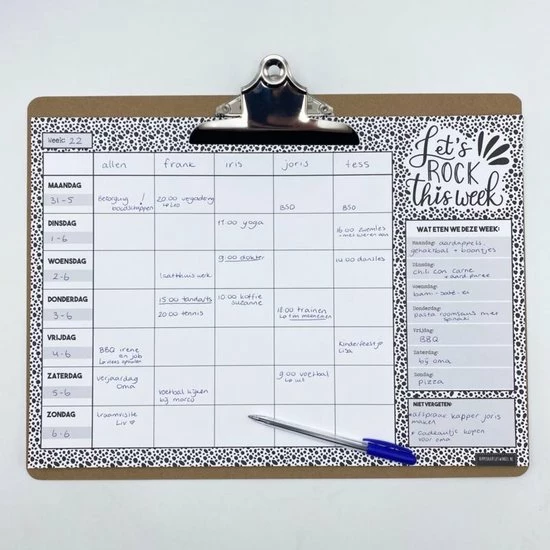 Top 10 🛒 Hippekaartjeswinkel Familieplanner XXL Op Klembord + Gratis Navulling - Weekplanner A3 - Gezinsplanner Ongedateerd - Zwart Wit - Kalender Met Ruimte Voor Notities En Wat Je Gaat Eten ⌛ 5 Top 10 🛒 Hippekaartjeswinkel Familieplanner XXL Op Klembord + Gratis Navulling - Weekplanner A3 - Gezinsplanner Ongedateerd - Zwart Wit - Kalender Met Ruimte Voor Notities En Wat Je Gaat Eten ⌛ - Afbeelding 3