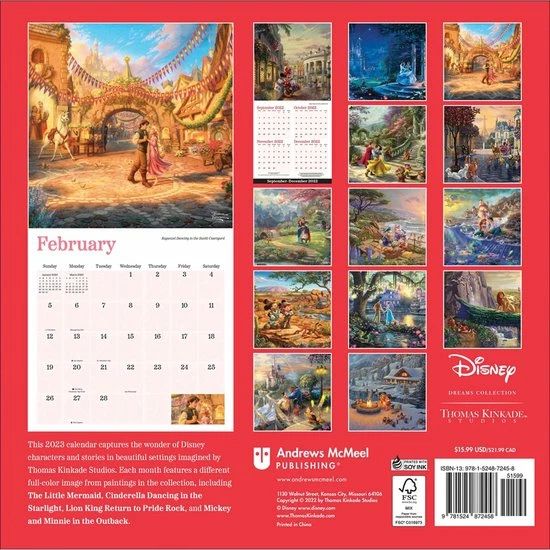 Beste Pirce ❤️ Andrews Mcmeel Thomas Kinkade Kalender 2023 Disney ⌛ 4 Beste Pirce ❤️ Andrews Mcmeel Thomas Kinkade Kalender 2023 Disney ⌛ - Afbeelding 2
