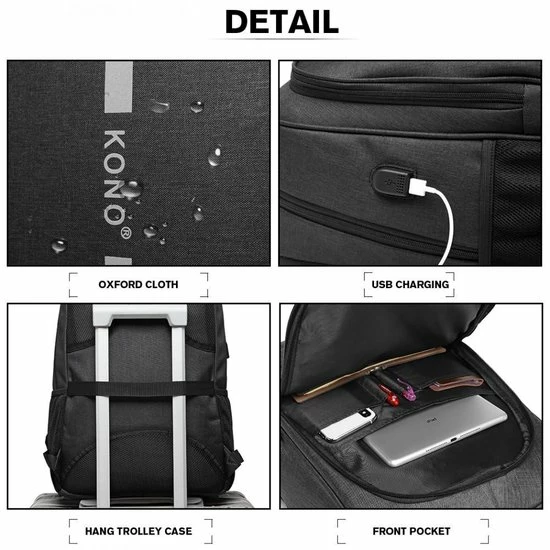 Coupon ๐งจ Kono Rugzak - Laptoptas Inclusief USB Oplaadstation - 25 L Rugtas Voor Mannen/Vrouwen - Tas Met Reflecterende Strip - Waterdichte ๐ Backpack - Tas Voor School/Werk/Reizen - Zwart (E1972) ๐ฅฐ 8 Coupon ๐งจ Kono Rugzak - Laptoptas Inclusief USB Oplaadstation - 25 L Rugtas Voor Mannen/Vrouwen - Tas Met Reflecterende Strip - Waterdichte ๐ Backpack - Tas Voor School/Werk/Reizen - Zwart (E1972) ๐ฅฐ - Afbeelding 6