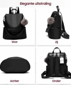 Coupon 😀 Anti-diefstal Rugzak - Rugtas Dames - Waterdicht - Klein - Anti-theft 🎒 Backpack - Rug-, Schouder-, Handtas In één - Nylon - Incl. Verstelbare Riem - Zwart - Glennoo 🤩 -ACROPAQ Shop 550x550 450
