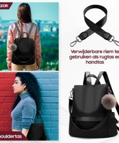 Coupon 😀 Anti-diefstal Rugzak - Rugtas Dames - Waterdicht - Klein - Anti-theft 🎒 Backpack - Rug-, Schouder-, Handtas In één - Nylon - Incl. Verstelbare Riem - Zwart - Glennoo 🤩 -ACROPAQ Shop 550x550 452