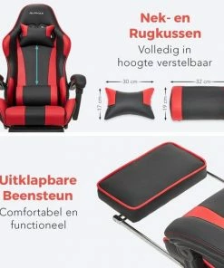 Korting 🧨 LifeGoods AlphaX Gamestoel - Bureaustoel Met Voetsteun - Verstelbaar - Kunstleer - Zwart/Rood 🔥 -ACROPAQ Shop 550x550 486