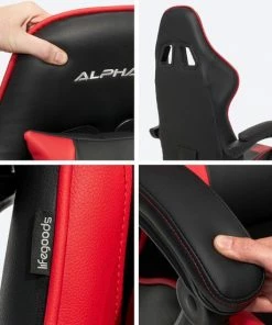 Korting 🧨 LifeGoods AlphaX Gamestoel - Bureaustoel Met Voetsteun - Verstelbaar - Kunstleer - Zwart/Rood 🔥 -ACROPAQ Shop 550x550 492
