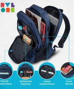 Beste Pirce ❤️ TRVLMORE Rugzak - 28L - 15,6 Inch - Laptop Rugtas - Waterafstotend - Blauw 🎁 -ACROPAQ Shop 550x550 623