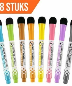 Goedkoopste 👏 Bablue Whiteboard Stiften - 8 Stuks - Met Wisser ⌛