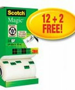 Beste deal 🧨 Value Pack: 12 X Scotch® Magic™ Tape, Kartonnen Toren, 19 Mm X 33 M + 2 Rol GRATIS 🎁 -ACROPAQ Shop 550x550 670
