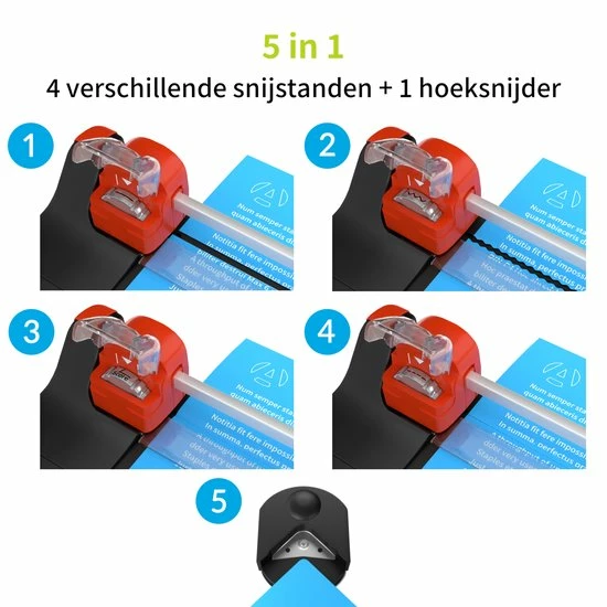 Nieuw 🎁 ACROPAQ Papiersnijder - 1 Meskop Met 4 Snijstanden, Met Hoeksnijder, Ruimtebesparend Inklapbaar - A4 Rolsnijmachine, Papiersnijmachine 👍 4 Nieuw 🎁 ACROPAQ Papiersnijder - 1 Meskop Met 4 Snijstanden, Met Hoeksnijder, Ruimtebesparend Inklapbaar - A4 Rolsnijmachine, Papiersnijmachine 👍 - Afbeelding 2
