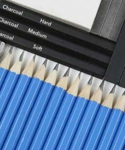 Gloednieuw 💯 Rubye® 26-Delige Tekenset - Schetspotloden - Houtskool Tekenen - Grafietpotloden - Gum - Kneedgum - Puntenslijper - Potloden - 26 Stuks 🤩 -ACROPAQ Shop 550x550 70