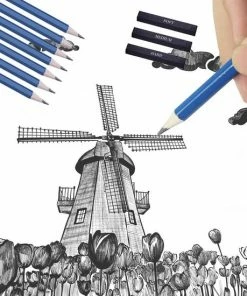 Gloednieuw 💯 Rubye® 26-Delige Tekenset - Schetspotloden - Houtskool Tekenen - Grafietpotloden - Gum - Kneedgum - Puntenslijper - Potloden - 26 Stuks 🤩 -ACROPAQ Shop 550x550 73