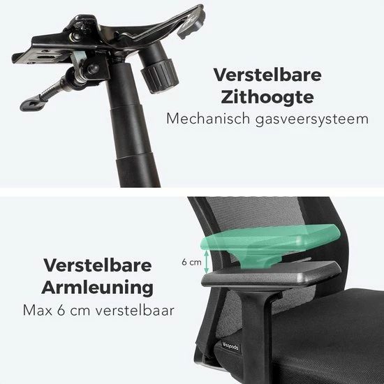 Beste Pirce 😉 LifeGoods Ergonomische Bureaustoel - Volwassenen - Verstelbaar - Zwart 👏 6 Beste Pirce 😉 LifeGoods Ergonomische Bureaustoel - Volwassenen - Verstelbaar - Zwart 👏 - Afbeelding 4