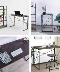 Goedkoopste 🌟 LifeGoods Opklapbaar Bureau - Met Kabelgoten - 100 X 75 X 50 Cm - Hout/Staal - Bruin/Zwart 😉 -ACROPAQ Shop 550x550 781