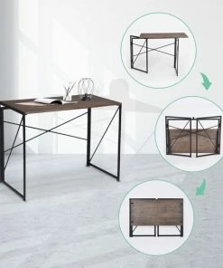 Goedkoopste 🌟 LifeGoods Opklapbaar Bureau - Met Kabelgoten - 100 X 75 X 50 Cm - Hout/Staal - Bruin/Zwart 😉 -ACROPAQ Shop 550x550 783