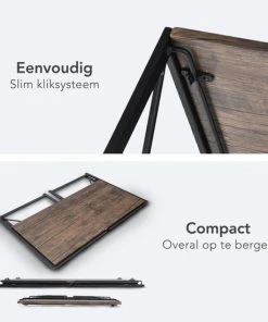 Goedkoopste 🌟 LifeGoods Opklapbaar Bureau - Met Kabelgoten - 100 X 75 X 50 Cm - Hout/Staal - Bruin/Zwart 😉 -ACROPAQ Shop 550x550 786