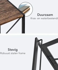 Goedkoopste 🌟 LifeGoods Opklapbaar Bureau - Met Kabelgoten - 100 X 75 X 50 Cm - Hout/Staal - Bruin/Zwart 😉 -ACROPAQ Shop 550x550 787