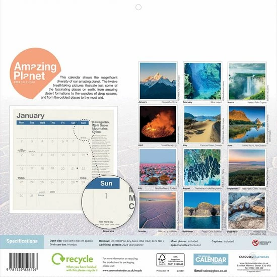 Kopen π₯° CAROUSEL CALENDARS Amazing Planet Kalender 2023 π 4 Kopen π₯° CAROUSEL CALENDARS Amazing Planet Kalender 2023 π - Afbeelding 2