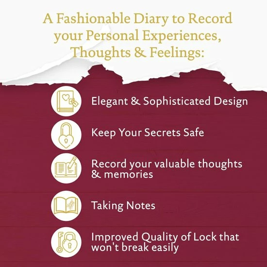 Promo ๐ Victoria's Journals - Dagboek Met Slot En Sleutel - Hush-Hush My Secret Diary W/ Heart Lock - Premium Vegan Leer Dagboek - Hardcover - 320 Pagina's Premium Papier - 13 X 18 Cm (Felroze) ๐ 8 Promo ๐ Victoria's Journals - Dagboek Met Slot En Sleutel - Hush-Hush My Secret Diary W/ Heart Lock - Premium Vegan Leer Dagboek - Hardcover - 320 Pagina's Premium Papier - 13 X 18 Cm (Felroze) ๐ - Afbeelding 6