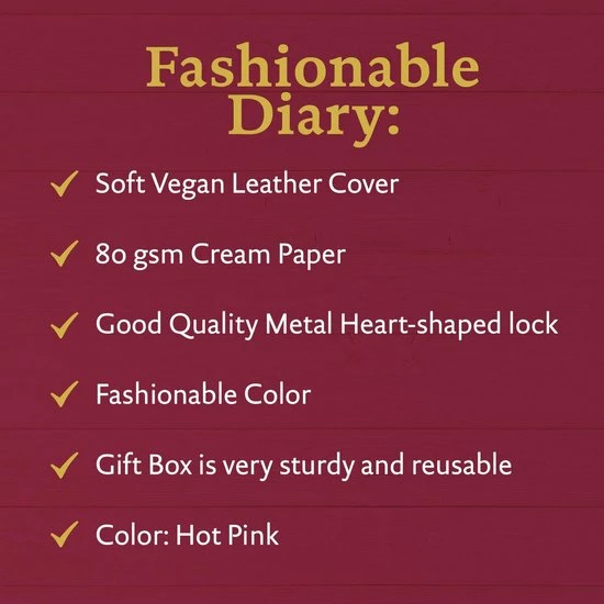 Promo ๐ Victoria's Journals - Dagboek Met Slot En Sleutel - Hush-Hush My Secret Diary W/ Heart Lock - Premium Vegan Leer Dagboek - Hardcover - 320 Pagina's Premium Papier - 13 X 18 Cm (Felroze) ๐ 10 Promo ๐ Victoria's Journals - Dagboek Met Slot En Sleutel - Hush-Hush My Secret Diary W/ Heart Lock - Premium Vegan Leer Dagboek - Hardcover - 320 Pagina's Premium Papier - 13 X 18 Cm (Felroze) ๐ - Afbeelding 8