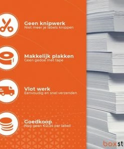 Goedkoop 🔔 Boxstuff A4 Stickervellen - Ordner Etiketten Stickers - Geschikt Inktjet En Laser Printers - 6 Per Vel - 210x49,4MM 🧨 -ACROPAQ Shop 550x550 90