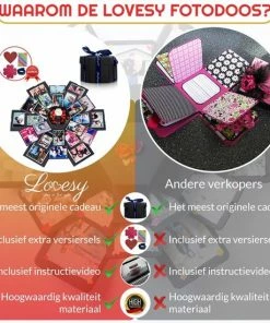 Goedkoop 🎉 Merkloos HBKS Lovesy Explosie Foto Doos - Explosion Fotobox - Album - Fotolijst Box - Liefdes Cadeau - Valentijnsdag – Zwart 😍 -ACROPAQ Shop 550x550 914