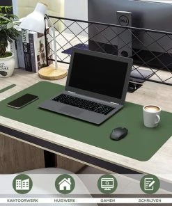 Aanbiedingen ⌛ WURK Professionele Bureau Onderlegger Kunstleer - Bureau Organizer - Inclusief Kabel Clip - 80x40 - Groen 😀 -ACROPAQ Shop 550x550 923