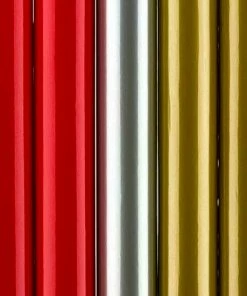 Groothandel 🔥 Benza Assortiment Cadeaupapier Kadopapier Inpakpapier - Zilver,goud En Rood - 70 Cm X 2 Meter - 5 Rollen 👍