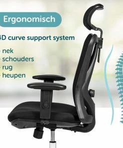 Beste deal 😀 ForDig Ergonomische Bureaustoel - 4D Curve Support System - Verstelbaar Nekkussen / Armleuning / Rugsteun / Zithoogte - Ademend Mesh Materiaal - Bureau Stoel Voor Kantoor / Thuis / Gaming - Zwart ❤️ -ACROPAQ Shop 550x550 953