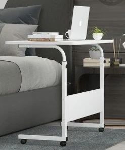 Beste deal ⌛ Merkloos Laptoptafel - Bijzettafel - Bedtafel - Verstelbaar Bureau - Wit 🎉 -ACROPAQ Shop 550x550 985