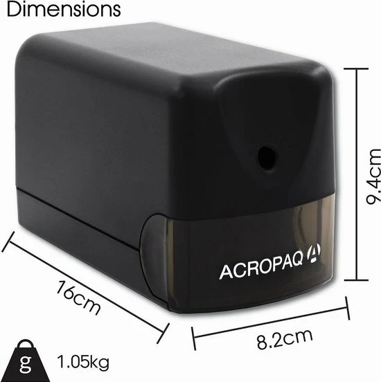 Gloednieuw ✨ ACROPAQ Elektrische Puntenslijper - Potloodslijper Machine - S100 🔔 7 Gloednieuw ✨ ACROPAQ Elektrische Puntenslijper - Potloodslijper Machine - S100 🔔 - Afbeelding 5