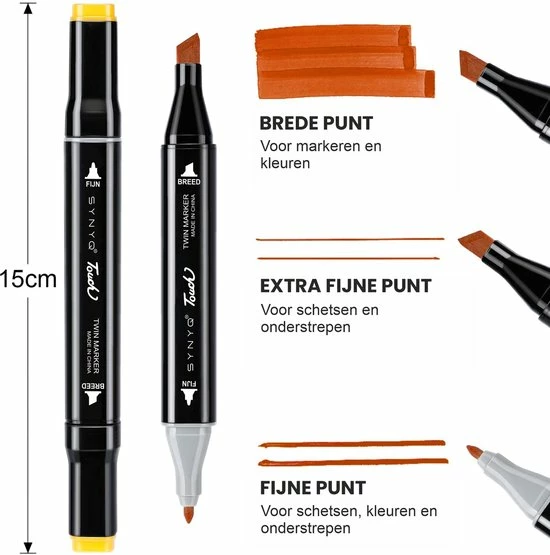 Beste Pirce โญ Synyq Twinmarkers - Markeerstiften - Dual-Tip Markers - Dubbelzijdige Stift - Tekenstiften - Kleurstiften - Alcohol Markers - Alcohol Stiften - 80 Stuks - Sinterklaas Cadeautjes ๐ฅ 5 Beste Pirce โญ Synyq Twinmarkers - Markeerstiften - Dual-Tip Markers - Dubbelzijdige Stift - Tekenstiften - Kleurstiften - Alcohol Markers - Alcohol Stiften - 80 Stuks - Sinterklaas Cadeautjes ๐ฅ - Afbeelding 3
