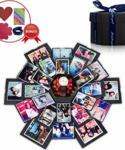 Goedkoop 🎉 Merkloos HBKS Lovesy Explosie Foto Doos - Explosion Fotobox - Album - Fotolijst Box - Liefdes Cadeau - Valentijnsdag – Zwart 😍