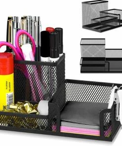 Uitgang 🥰 MATTI® - Pennenbakje - Pennenhouder - Bureau Organizer - Bureau Accessoires - Pennenbak Zwart 👍