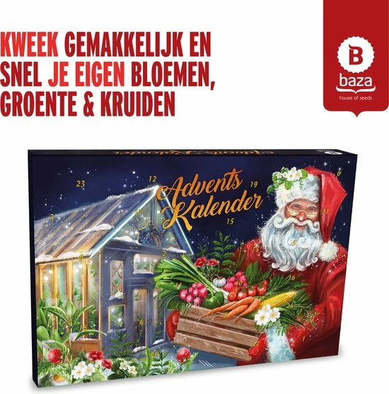 Beste Verkoop 🌟 Baza Seeds B.V. Adventskalender 2022 - Complete Kweekset Met 24 Soorten Zaden - Kas Van De Kerstman ⭐ 3 Beste Verkoop 🌟 Baza Seeds B.V. Adventskalender 2022 - Complete Kweekset Met 24 Soorten Zaden - Kas Van De Kerstman ⭐