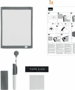 Aanbiedingen 🧨 Nobo Mini Droog Uitwisbaar, Magnetisch Whiteboard Met Gekleurd Frame - Inclusief Marker, Magneten, Wisser En Montage Pads - 216 X 280mm - Blauw 🛒 -ACROPAQ Shop 550x561 4