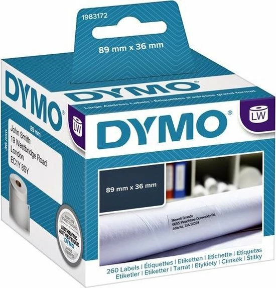 Coupon 😉 DYMO Originele Grote LabelWriter Adreslabels | 36 Mm X 89 Mm | Rol Van 260 Stuks | Zwarte Afdruk Op Wit | Voor LabelWriter Labelmakers 🤩 6 Coupon 😉 DYMO Originele Grote LabelWriter Adreslabels | 36 Mm X 89 Mm | Rol Van 260 Stuks | Zwarte Afdruk Op Wit | Voor LabelWriter Labelmakers 🤩 - Afbeelding 4