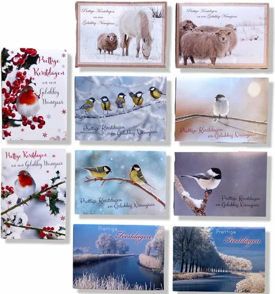 Uitgang ✔️ Cards & Crafts 50 Luxe Kerst- En Nieuwjaarskaarten Met Pen - 9,5x14cm - 10 X 5 Dubbele Kaarten Met Enveloppen - Serie Joy ⭐ 3 Uitgang ✔️ Cards & Crafts 50 Luxe Kerst- En Nieuwjaarskaarten Met Pen - 9,5x14cm - 10 X 5 Dubbele Kaarten Met Enveloppen - Serie Joy ⭐
