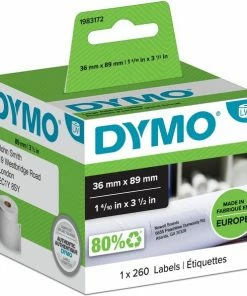 Coupon 😉 DYMO Originele Grote LabelWriter Adreslabels | 36 Mm X 89 Mm | Rol Van 260 Stuks | Zwarte Afdruk Op Wit | Voor LabelWriter Labelmakers 🤩