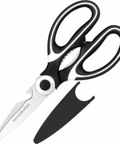 Beste deal 🔥 KitchenBrothers Keukenschaar - Vaatwasserbestendig - Zwart/Wit 🧨