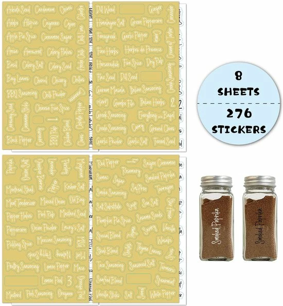Gloednieuw 🎁 Monde Du Royaume 276 Kruiden Labels | Keuken Etiketten | Voorraadpotten | Pantry Organizer | Kruiden Stickers | Kruiden Potjes | Voorraadkast Organiseren 🌟 7 Gloednieuw 🎁 Monde Du Royaume 276 Kruiden Labels | Keuken Etiketten | Voorraadpotten | Pantry Organizer | Kruiden Stickers | Kruiden Potjes | Voorraadkast Organiseren 🌟 - Afbeelding 5
