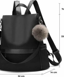 Coupon 😀 Anti-diefstal Rugzak - Rugtas Dames - Waterdicht - Klein - Anti-theft 🎒 Backpack - Rug-, Schouder-, Handtas In één - Nylon - Incl. Verstelbare Riem - Zwart - Glennoo 🤩 -ACROPAQ Shop 550x599