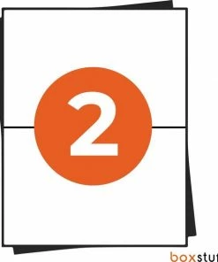 Goedkoop ๐ Boxstuff A4 Stickervellen - Verzend Etiketten Stickers - Geschikt Inktjet En Laser Printers - 2 Per Vel - 210x148MM ๐