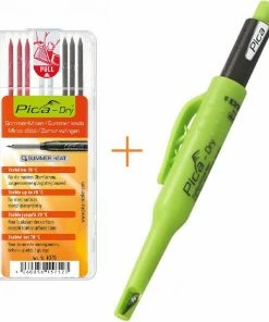 Nieuw 🥰 Pica Marker Dry Longlife 3030 + 8 St. Rood / Wit / Grafiet Vulling 4070, Reserve Pica Dry Markeerpotlood Set Met Navullingen 😍