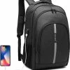 Coupon 🧨 Kono Rugzak - Laptoptas Inclusief USB Oplaadstation - 25 L Rugtas Voor Mannen/Vrouwen - Tas Met Reflecterende Strip - Waterdichte 🎒 Backpack - Tas Voor School/Werk/Reizen - Zwart (E1972) 🥰