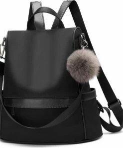 Coupon 😀 Anti-diefstal Rugzak - Rugtas Dames - Waterdicht - Klein - Anti-theft 🎒 Backpack - Rug-, Schouder-, Handtas In één - Nylon - Incl. Verstelbare Riem - Zwart - Glennoo 🤩