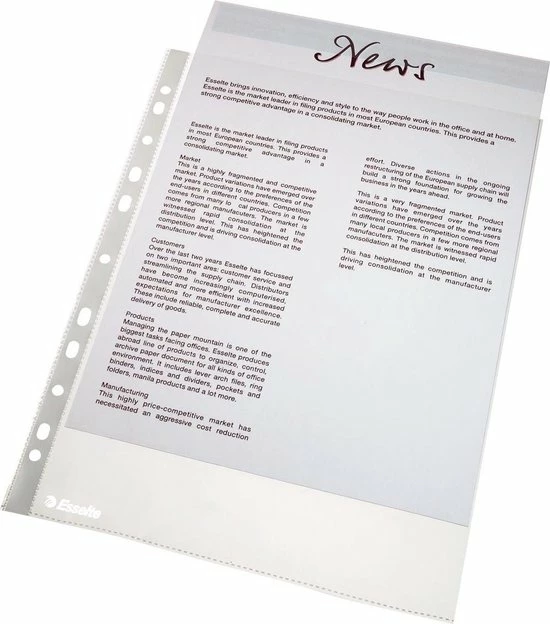 Goedkoopste ✨ Esselte A4 Showtas PP - 100 Stuks - Transparant - Voor Thuiswerken - Ideaal Voor Thuiskantoor ❤️ 3 Goedkoopste ✨ Esselte A4 Showtas PP - 100 Stuks - Transparant - Voor Thuiswerken - Ideaal Voor Thuiskantoor ❤️