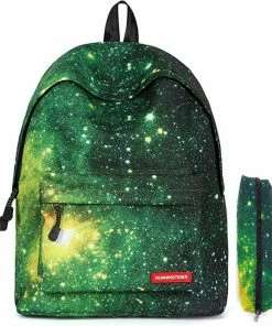 Aanbiedingen 🛒 VMCA Galaxy Rugzak Schooltas Tiener En Volwassenen Voor Meisjes En Jongens - 1 Potlood Tas - Groen 🎉