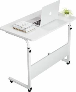 Beste deal ⌛ Merkloos Laptoptafel - Bijzettafel - Bedtafel - Verstelbaar Bureau - Wit 🎉 -ACROPAQ Shop 550x654