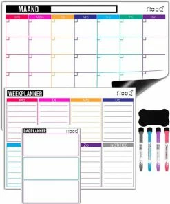 Beste Pirce 😉 FLOOQ Magnetische Maandplanner Weekplanner 2022 En Boodschappenlijst - Complete Set - Planbord - Familieplanner - Dagplanner - To Do Planner - Inclusief Markers & Wisser 🛒