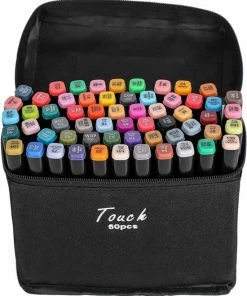 Beste deal ✨ Merkloos Twinmarkers - Stiften 60 Stuks - Dual Tip Markers - Alcohol Markeerstift - Professionele Tekenstiften - Inclusief Opbergtas - Voor Volwassenen En Kinderen Professioneel ✨