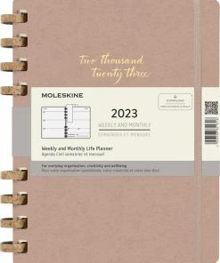 Flash-uitverkoop 🎉 Moleskine 12 Maanden Agenda - 2023 - Life Spiral - Week/Maand - XL - Crush Almond 🎉