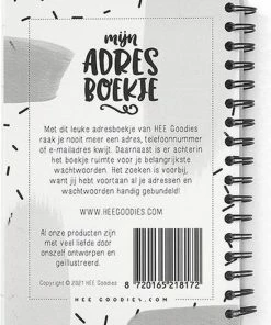 Korting 🛒 HEE Goodies Adresboek Met Alfabet A6 Zwart Wit Adressenboekje Adresboekje Klein Wachtwoordenboekje 😀 -ACROPAQ Shop 550x685 2